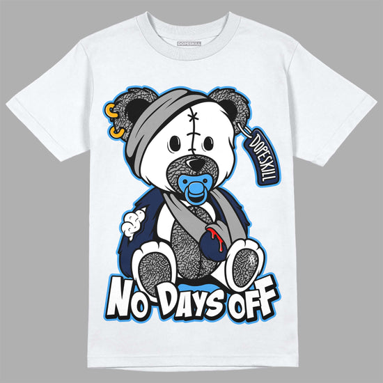 Jordan 3 "Midnight Navy" DopeSkill T-Shirt Hurt Bear Graphic Streetwear - White 