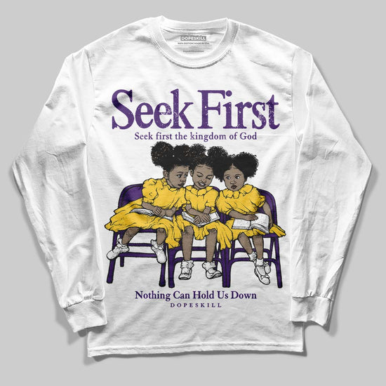 Jordan 12 “Field Purple” DopeSkill Long Sleeve T-Shirt New Seek First Graphic Streetwear - White
