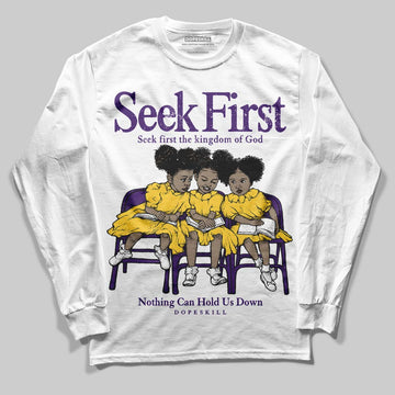 Jordan 12 “Field Purple” DopeSkill Long Sleeve T-Shirt New Seek First Graphic Streetwear - White
