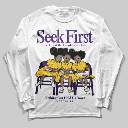 Jordan 12 “Field Purple” DopeSkill Long Sleeve T-Shirt New Seek First Graphic Streetwear - White