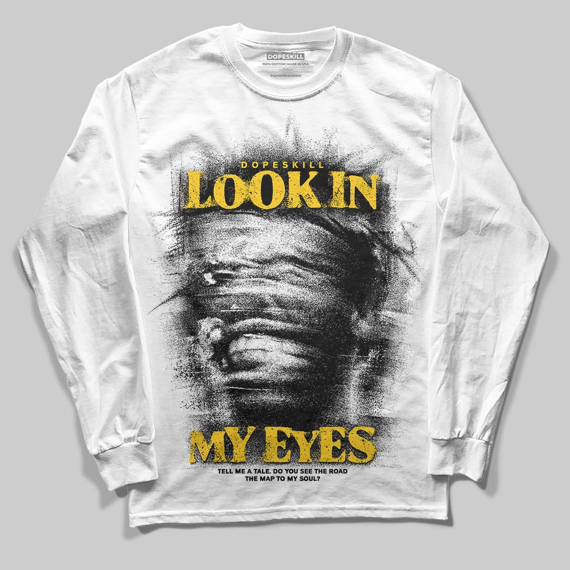 Yellow Sneakers DopeSkill Long Sleeve T-Shirt Look In My Eyes Graphic Streetwear - White