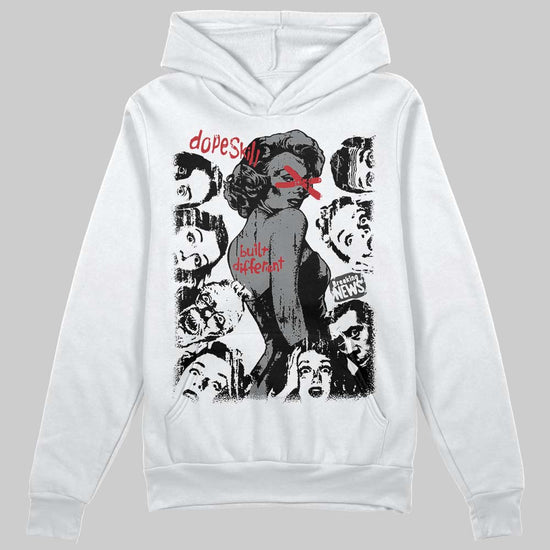 Jordan 4 “Black Cat” (2025) DopeSkill Hoodie Sweatshirt Built Different Graphic Streetwear - White