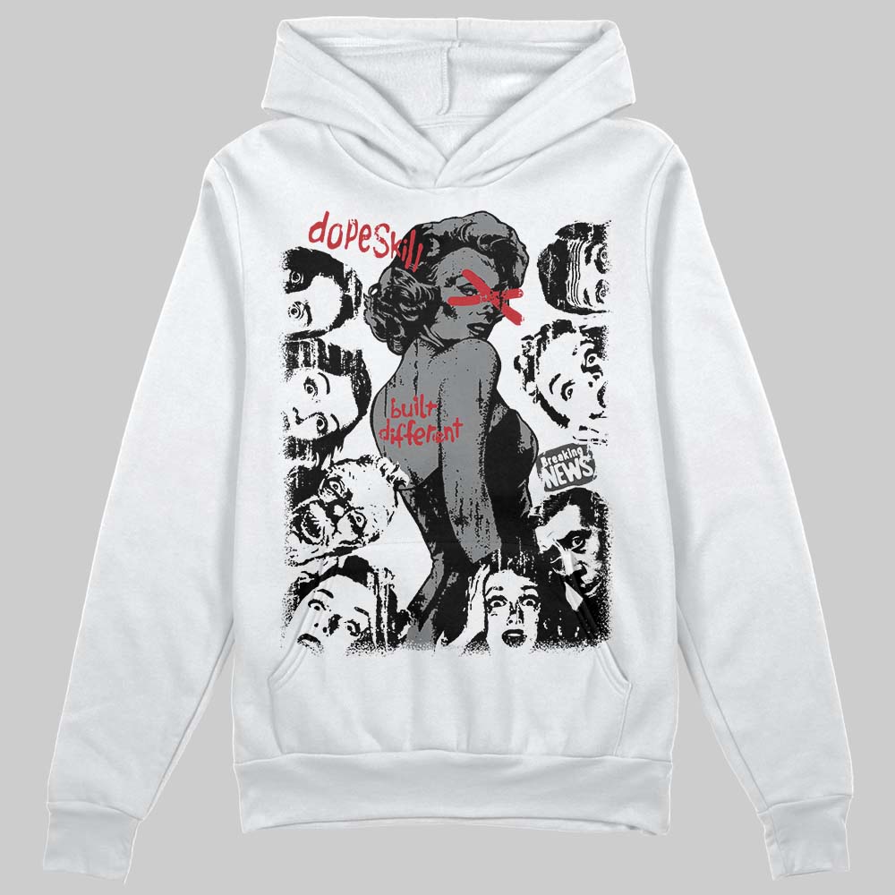 Jordan 4 “Black Cat” (2025) DopeSkill Hoodie Sweatshirt Built Different Graphic Streetwear - White