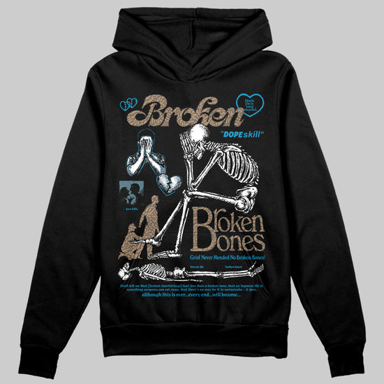 Jordan 3 GS “We Outside” DopeSkill Hoodie Sweatshirt Broken Bones Graphic Streetwear - Black