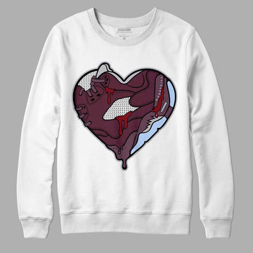 Jordan 5 Retro Burgundy (2023) DopeSkill Sweatshirt Heart Jordan 5 Graphic Streetwear - White