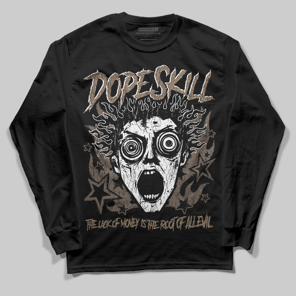 Jordan 3 GS “We Outside” DopeSkill Long Sleeve T-Shirt Root of Evil Graphic Streetwear - black