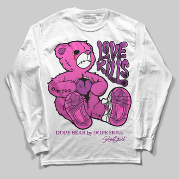 Jordan 4 GS “Hyper Violet” DopeSkill Long Sleeve T-Shirt Love Kills Graphic Streetwear - White