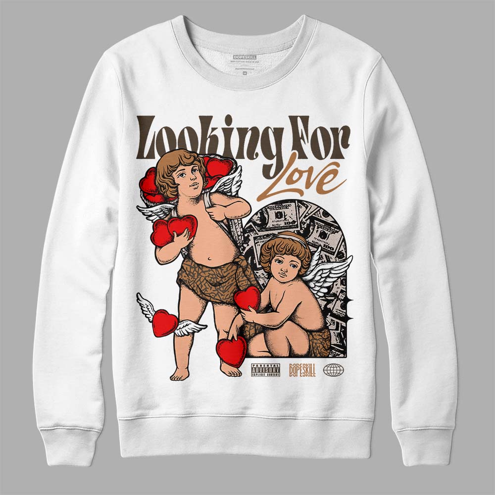 Jordan 3 Retro Palomino DopeSkill Sweatshirt Looking For Love Graphic Streetwear - White