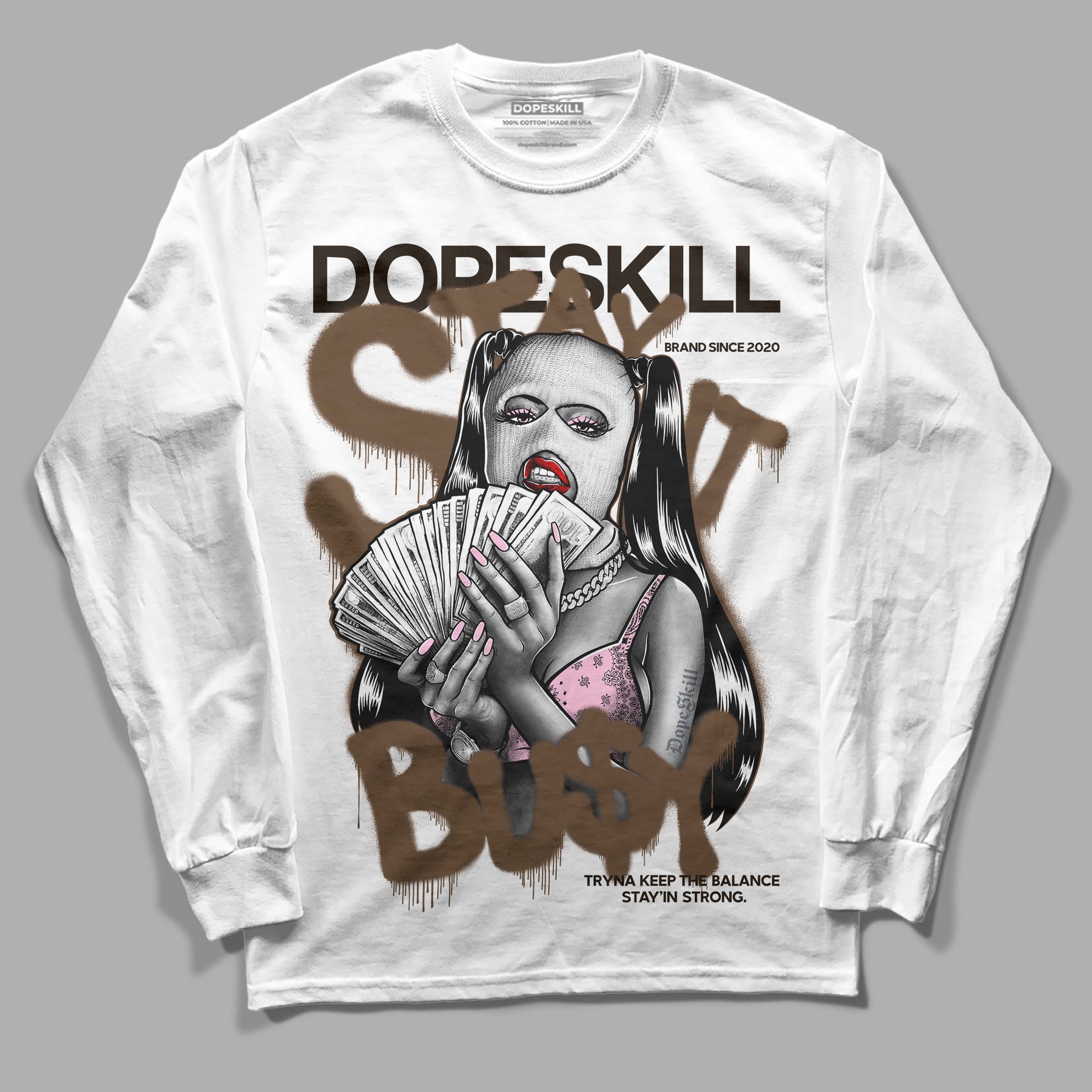 Jordan 11 Retro Neapolitan DopeSkill Long Sleeve T-Shirt Stay It Busy Graphic Streetwear