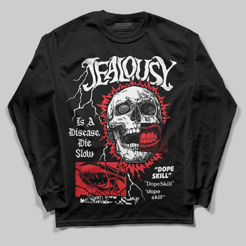 Red Sneakers DopeSkill Long Sleeve T-Shirt Jealousy Graphic Streetwear - Black