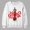 Red Sneakers DopeSkill Sweatshirt King Chess Graphic Streetwear - White 