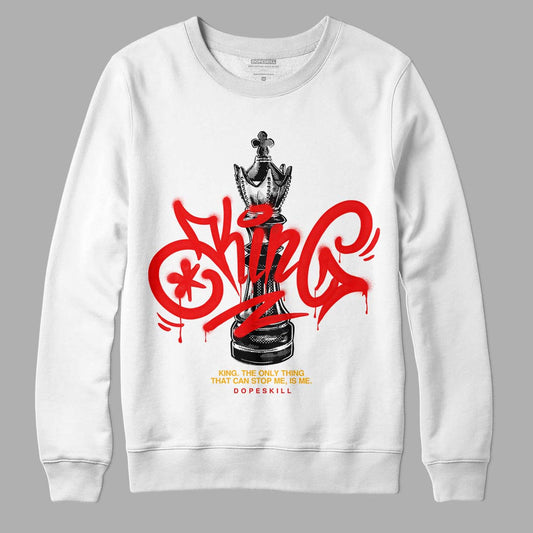 Red Sneakers DopeSkill Sweatshirt King Chess Graphic Streetwear - White 