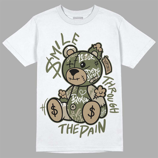 Air Max 90 Ballistic Neutral Olive DopeSkill T-Shirt Smile Through The Pain Graphic Streetwear - White