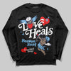 University Blue Sneakers DopeSkill Long Sleeve T-Shirt New Love Heals Graphic Streetwear - Black