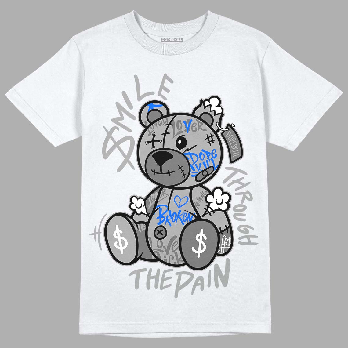 Jordan 12 Stealth DopeSkill T-Shirt Smile Through The Pain Graphic Streetwear