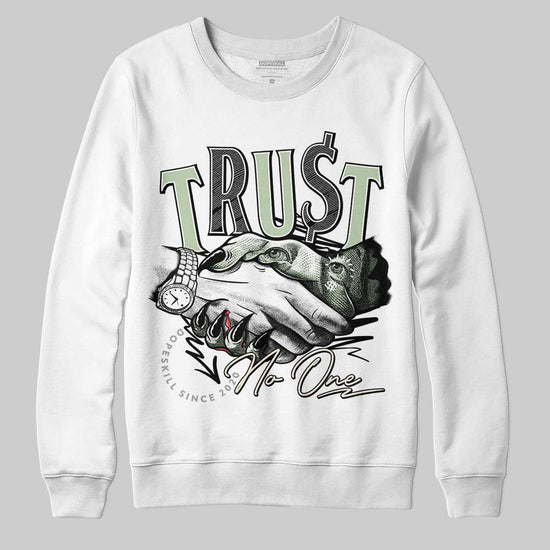 Jordan 4 WMNS “Seafoam” (2025) DopeSkill Sweatshirt Trust No One Graphic Streetwear - White