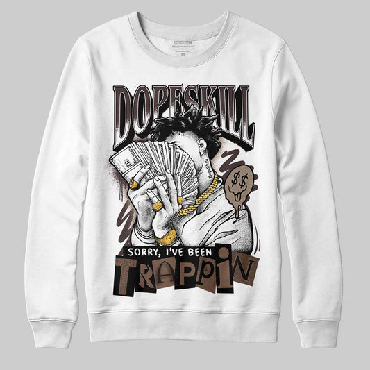 SoleFly x Air Jordan 12 Retro SP 'Cafecito/Baroque Brown' DopeSkill Sweatshirt Sorry I've Been Trappin Graphic Streetwear - White