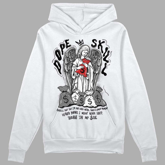 Jordan 1 High OG “Black/White” DopeSkill Hoodie Sweatshirt Angels Graphic Streetwear - White 