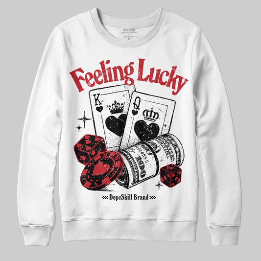 Jordan 11 Retro Low Bred (2025) DopeSkill Sweatshirt Feeling Lucky Graphic Streetwear - White