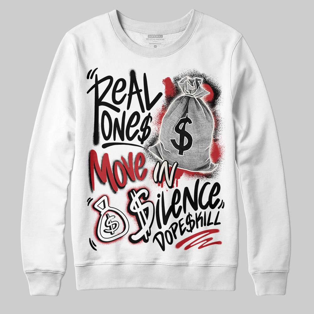 Nigel Sylvester x Jordan 1 Low OG “Nitro” DopeSkill Sweatshirt Real Ones Move In Silence Graphic Streetwear - White