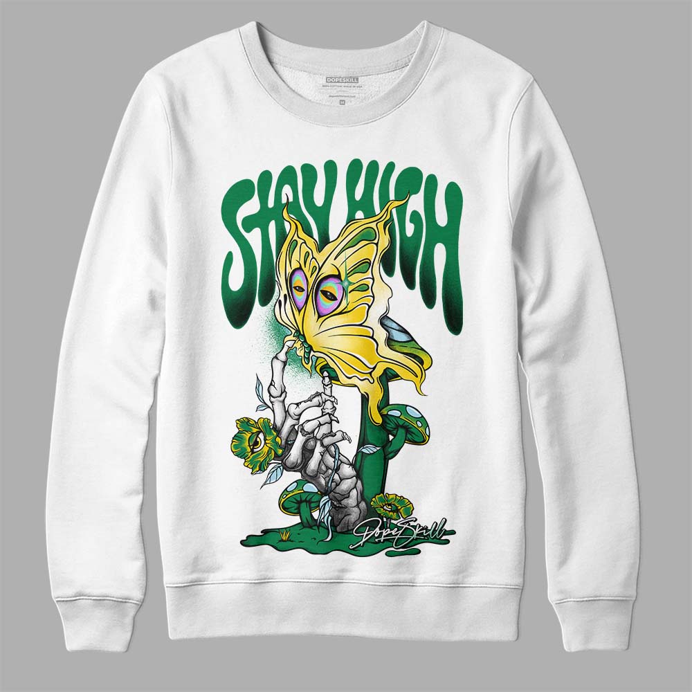 Jordan 5 “Lucky Green” DopeSkill Sweatshirt Stay High Graphic Streetwear - White