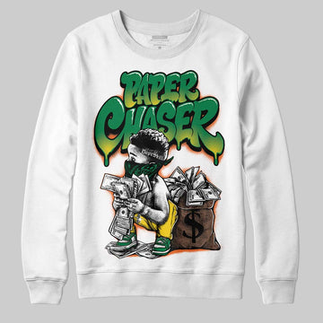 Green Sneakers DopeSkill Sweatshirt Paper Chaser Boy Graphic Streetwear - White