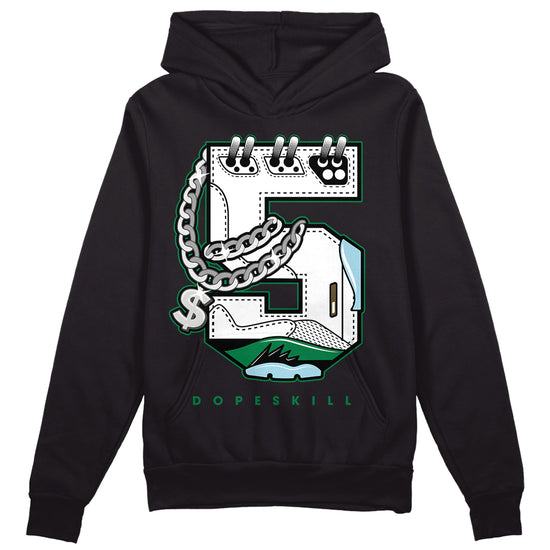 Jordan 5 “Lucky Green” DopeSkill Hoodie Sweatshirt No.5 Graphic Streetwear - Black