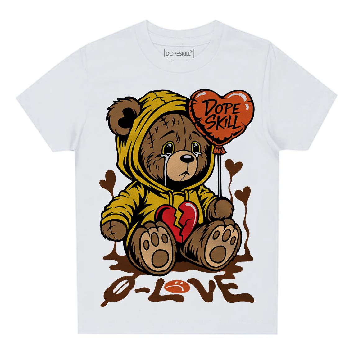 Yellow Sneakers DopeSkill Toddler Kids T-shirt Broken Bear Graphic Streetwear - White