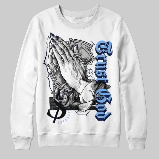 Jordan 5 Midnight Navy DopeSkill Sweatshirt Trust God Graphic Streetwear