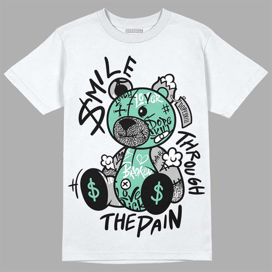 Jordan 3 "Green Glow" DopeSkill T-Shirt Smile Through The Pain Graphic Streetwear - White 