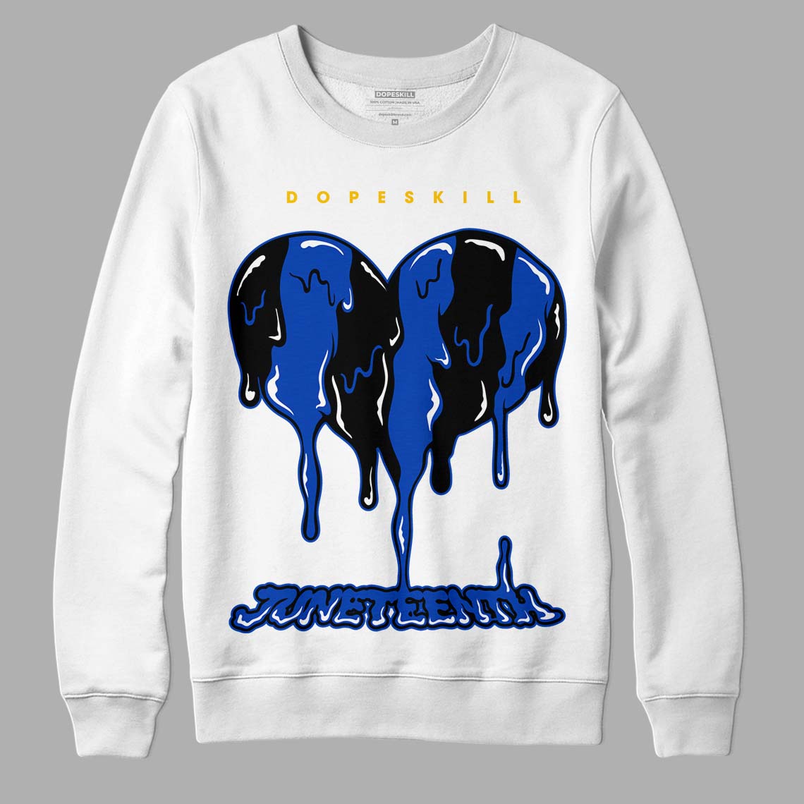 Jordan 14 “Laney” DopeSkill Sweatshirt Juneteenth Heart Graphic Streetwear - White