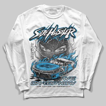 Jordan 4 Retro Military Blue DopeSkill Long Sleeve T-Shirt Flexin' Graphic Streetwear - White
