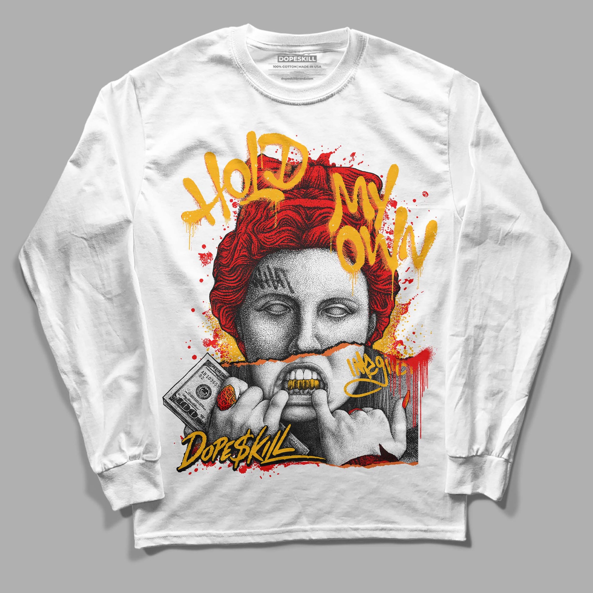 Red Sneakers DopeSkill Long Sleeve T-Shirt Hold My OwnGraphic Streetwear - White