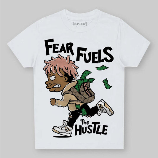 TAN Sneakers DopeSkill Toddler Kids T-shirt Fear Fuels The Hustle Graphic Streetwear - White