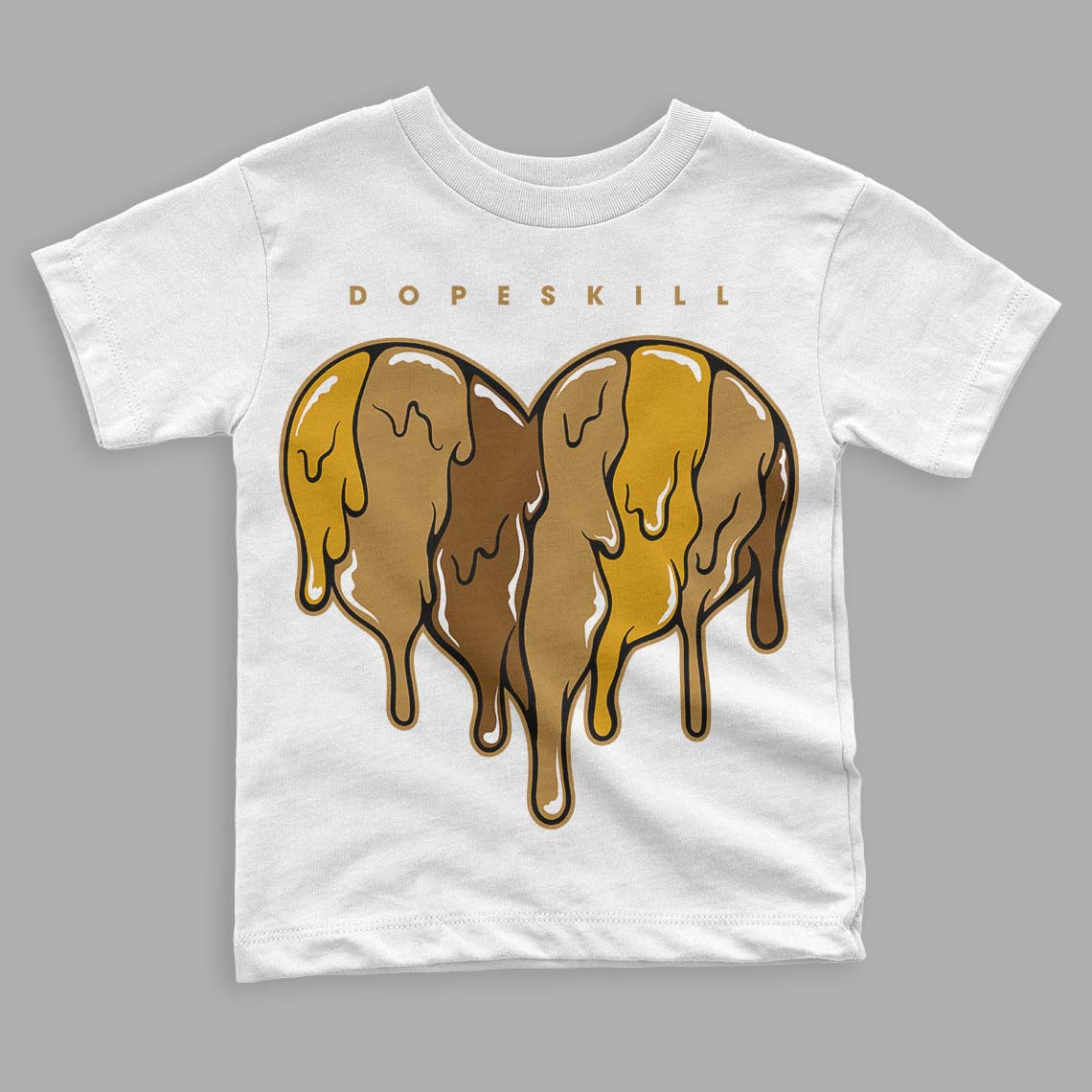 Jordan 13 Wheat 2023 DopeSkill Toddler Kids T-shirt Slime Drip Heart Streetwear - White