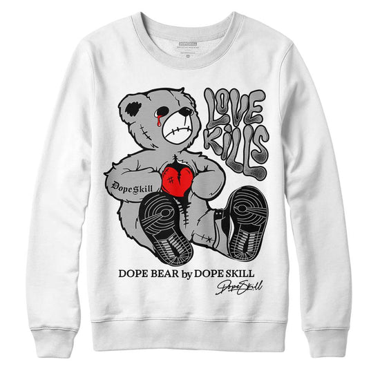 Jordan 1 Low OG “Shadow” DopeSkill Sweatshirt Love Kills Graphic Streetwear - White