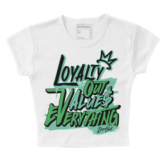 Jordan 1 High OG Green Glow DopeSkill Women's Crop Top LOVE Graphic Streetwear - White 