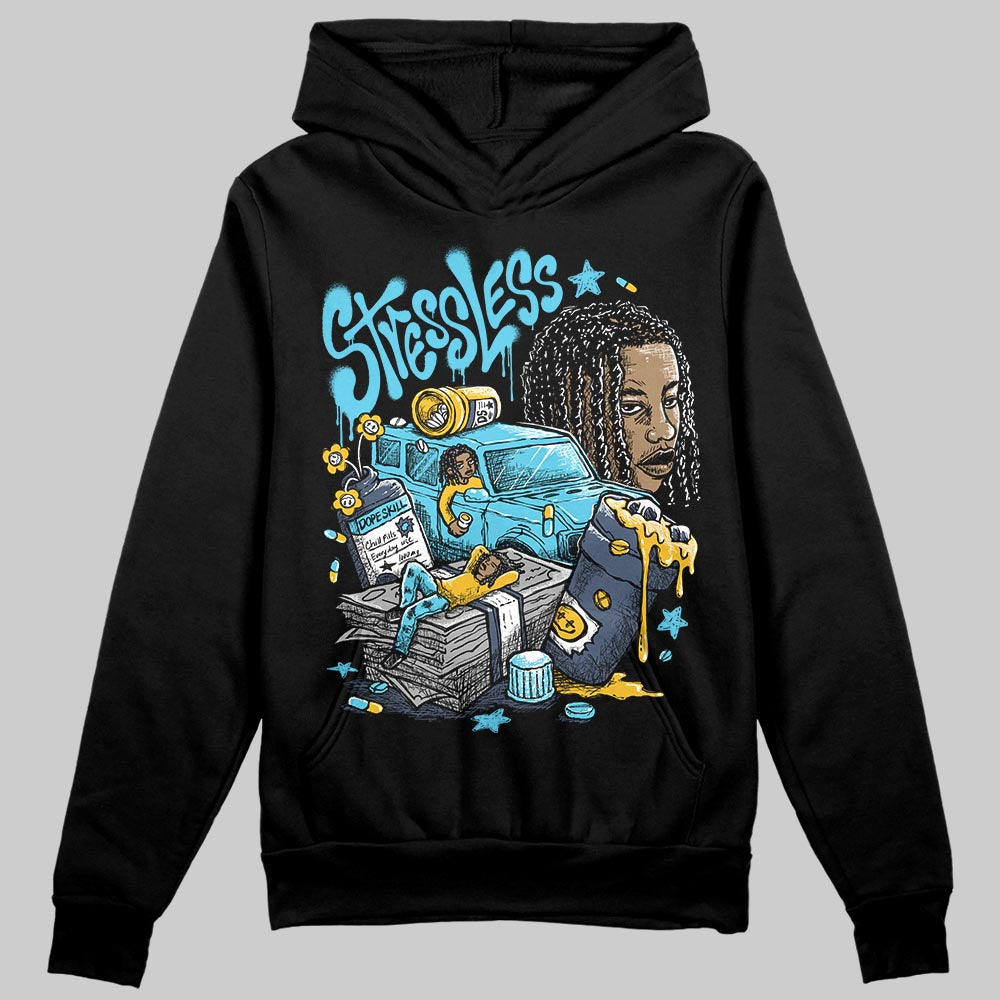 Jordan 11 Retro Gamma Blue (2025) DopeSkill Hoodie Sweatshirt Stressless Graphic Streetwear - Black