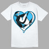 Jordan 1 High Retro OG “University Blue” DopeSkill T-Shirt Heart Jordan 1 Graphic Streetwear - White