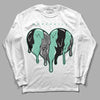 Jordan 3 "Green Glow" DopeSkill Long Sleeve T-Shirt Slime Drip Heart Graphic Streetwear - White 