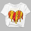 Yellow Sneakers DopeSkill Women's Crop Top Slime Drip Heart Graphic Streetwear - White 