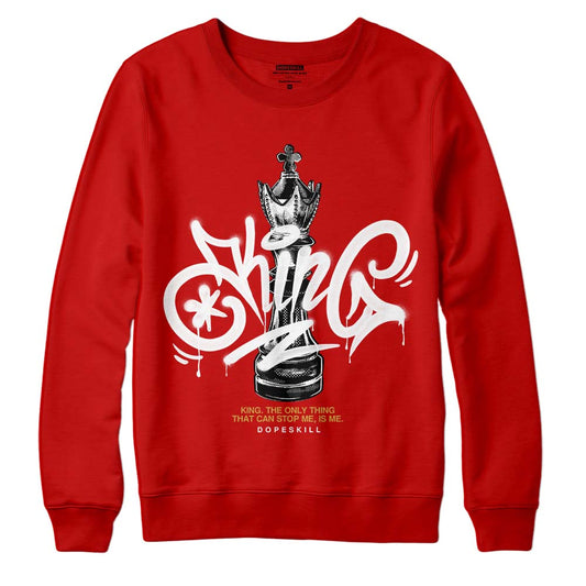 Red Sneakers DopeSkill Red Sweatshirt King Chess Graphic Streetwear