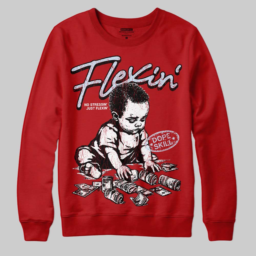 Jordan 11 Retro Cherry DopeSkill Sweatshirt Flexin' Graphic Streetwear - red