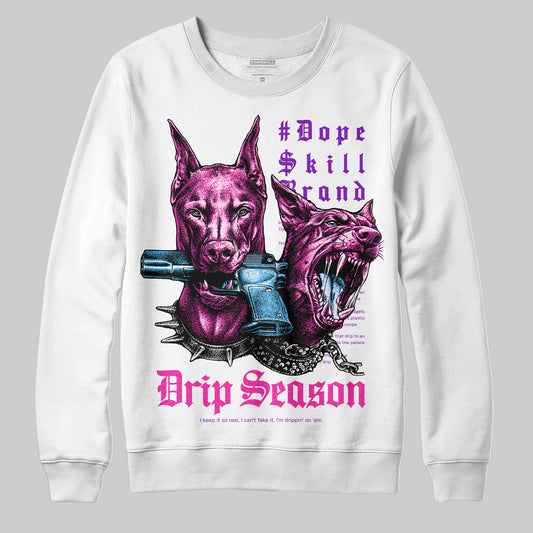 Pink Sneakers DopeSkill Sweatshirt New Drip Season Graphic Streetwear - White