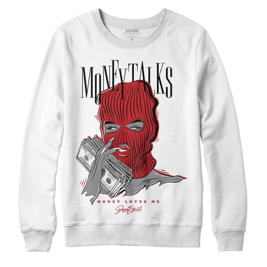 Jordan 12 “Red Taxi” DopeSkill Sweatshirt Money Talks Graphic Streetwear - White