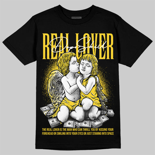 Jordan 4 Tour Yellow Thunder DopeSkill T-Shirt Real Lover Graphic Streetwear - Black