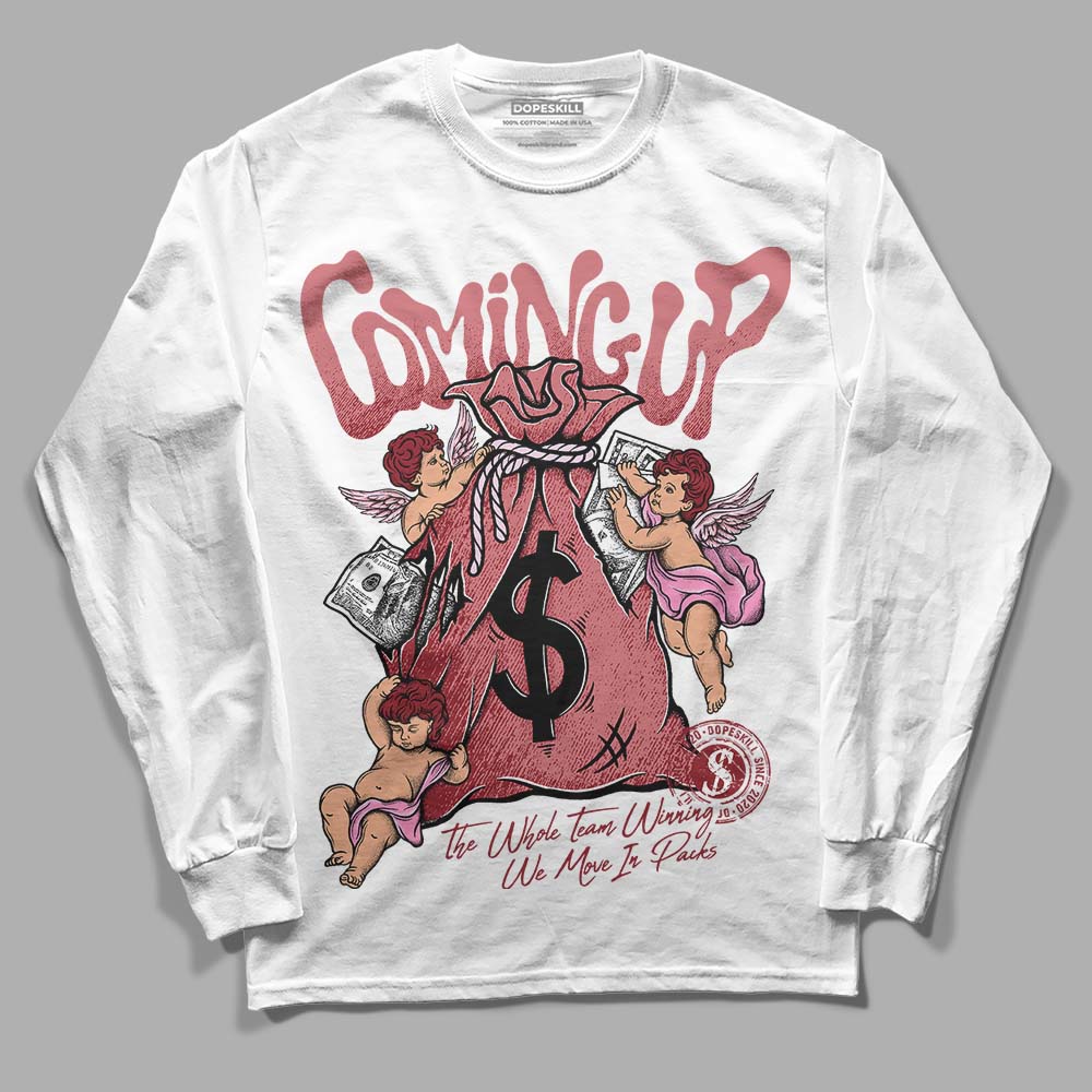 Valentine's Day Collection DopeSkill Long Sleeve T-Shirt Money Bag Coming Up Graphic Streetwear - White