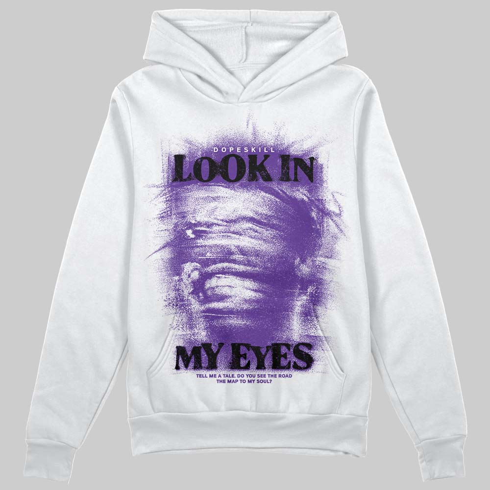 PURPLE Sneakers DopeSkill Hoodie Sweatshirt Look In My Eyes Graphic Streetwear - White