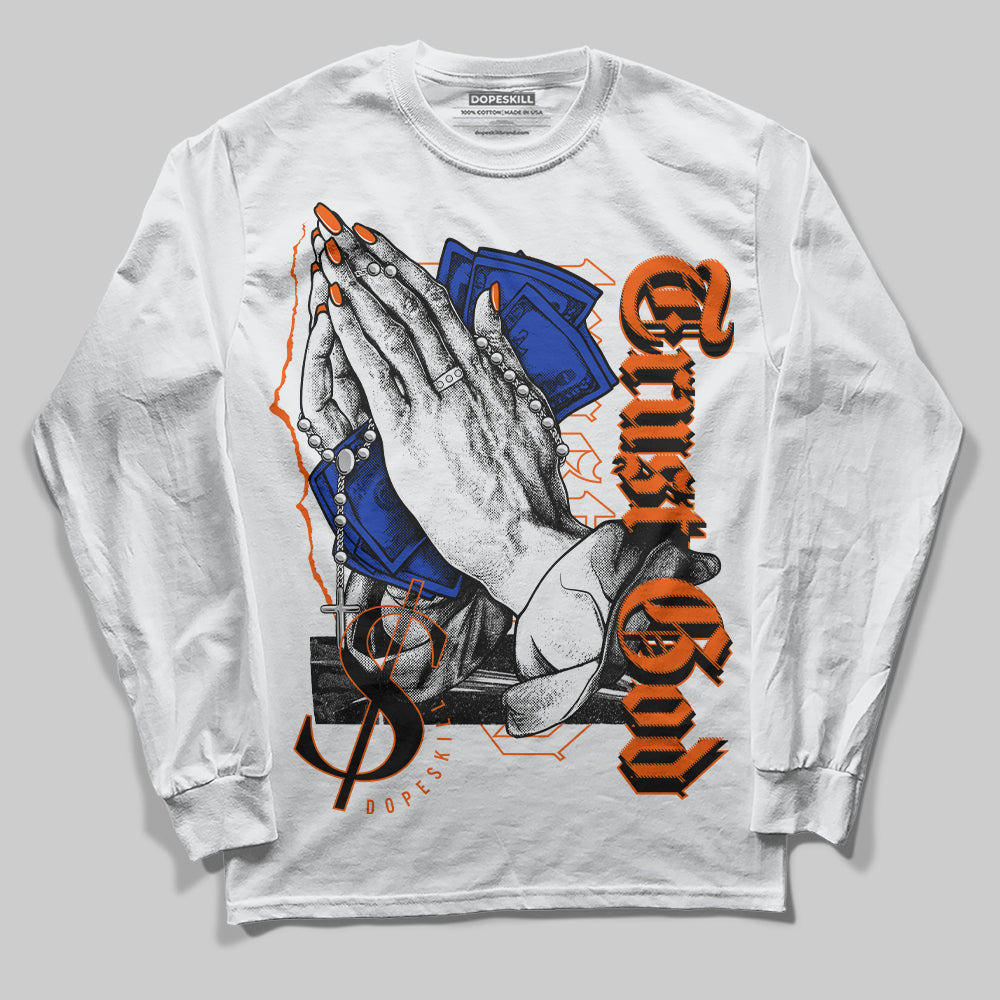 Dunk Low Futura Orange Blaze DopeSkill Long Sleeve T-Shirt Trust God Graphic Streetwear - White