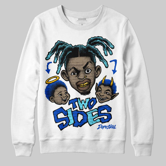 Royal Blue Sneakers DopeSkill Sweatshirt Two Sides Graphic Streetwear - White